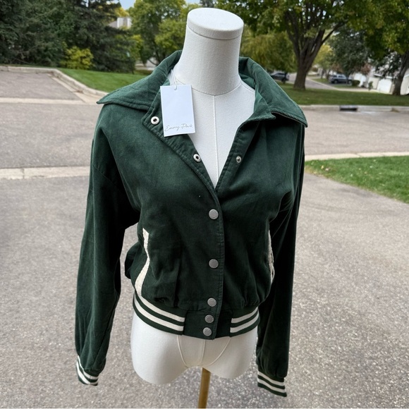 emory park Jackets & Blazers - Emory Park Green Corduroy Bomber Jacket